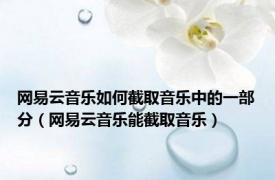 网易云音乐如何截取音乐中的一部分（网易云音乐能截取音乐）