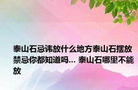 泰山石忌讳放什么地方泰山石摆放禁忌你都知道吗... 泰山石哪里不能放