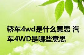 轿车4wd是什么意思 汽车4WD是哪些意思