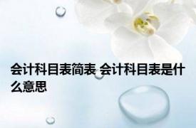 会计科目表简表 会计科目表是什么意思