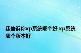 我告诉你xp系统哪个好 xp系统哪个版本好 