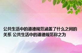 公共生活中的道德规范涵盖了什么之间的关系 公共生活中的道德规范称之为