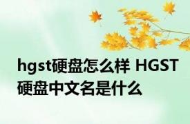 hgst硬盘怎么样 HGST硬盘中文名是什么