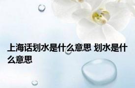 上海话划水是什么意思 划水是什么意思