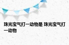 珠光宝气打一动物是 珠光宝气打一动物