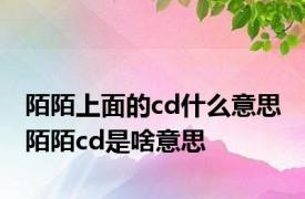 陌陌上面的cd什么意思 陌陌cd是啥意思