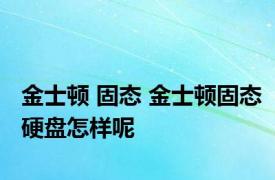 金士顿 固态 金士顿固态硬盘怎样呢