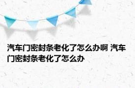 汽车门密封条老化了怎么办啊 汽车门密封条老化了怎么办