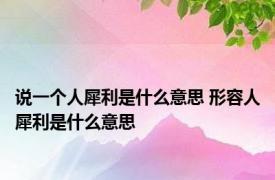 说一个人犀利是什么意思 形容人犀利是什么意思