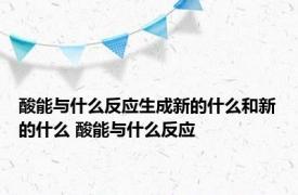 酸能与什么反应生成新的什么和新的什么 酸能与什么反应