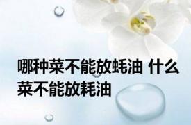 哪种菜不能放蚝油 什么菜不能放耗油