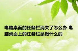 电脑桌面的任务栏消失了怎么办 电脑桌面上的任务栏是做什么的