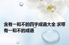 含有一和不的四字成语大全 求带有一和不的成语