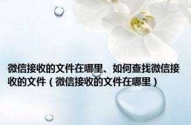 微信接收的文件在哪里、如何查找微信接收的文件（微信接收的文件在哪里）