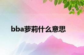 bba萝莉什么意思