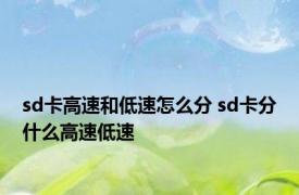 sd卡高速和低速怎么分 sd卡分什么高速低速