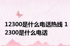 12300是什么电话热线 12300是什么电话