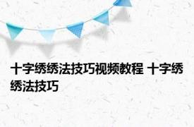 十字绣绣法技巧视频教程 十字绣绣法技巧 