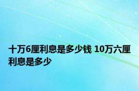 十万6厘利息是多少钱 10万六厘利息是多少