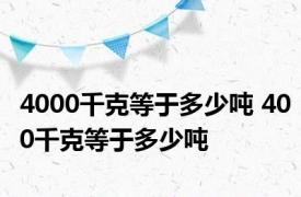 4000千克等于多少吨 400千克等于多少吨