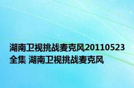 湖南卫视挑战麦克风20110523全集 湖南卫视挑战麦克风 