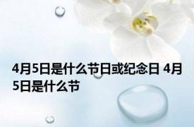 4月5日是什么节日或纪念日 4月5日是什么节