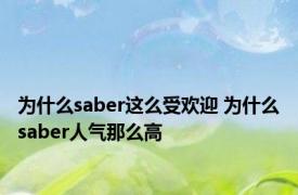 为什么saber这么受欢迎 为什么saber人气那么高