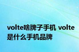 volte啥牌子手机 volte是什么手机品牌