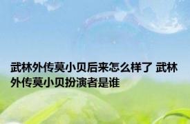 武林外传莫小贝后来怎么样了 武林外传莫小贝扮演者是谁