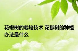 花椒树的栽培技术 花椒树的种植办法是什么