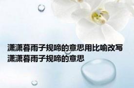 潇潇暮雨子规啼的意思用比喻改写 潇潇暮雨子规啼的意思