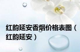 红韵延安香烟价格表图（红韵延安）