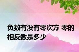 负数有没有零次方 零的相反数是多少