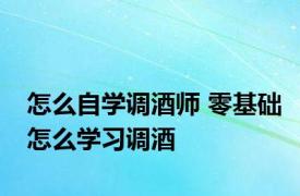 怎么自学调酒师 零基础怎么学习调酒