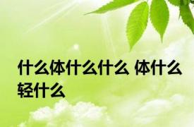 什么体什么什么 体什么轻什么