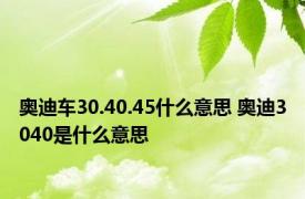 奥迪车30.40.45什么意思 奥迪3040是什么意思