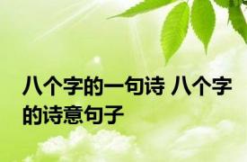 八个字的一句诗 八个字的诗意句子