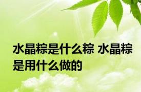 水晶粽是什么粽 水晶粽是用什么做的