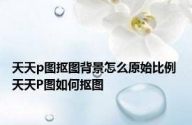 天天p图抠图背景怎么原始比例 天天P图如何抠图