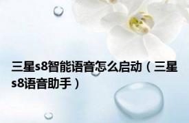 三星s8智能语音怎么启动（三星s8语音助手）