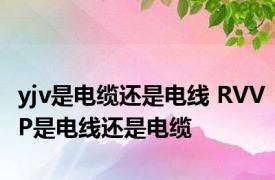 yjv是电缆还是电线 RVVP是电线还是电缆