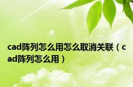 cad阵列怎么用怎么取消关联（cad阵列怎么用）