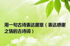 用一句古诗表达谢意（表达感谢之情的古诗词）