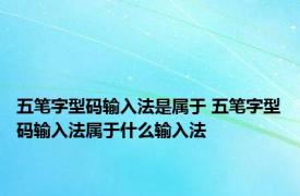 五笔字型码输入法是属于 五笔字型码输入法属于什么输入法