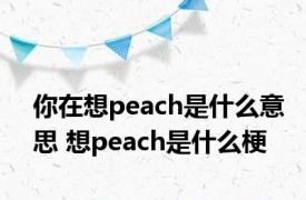 你在想peach是什么意思 想peach是什么梗