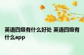 英语四级有什么好处 英语四级有什么app