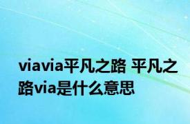 viavia平凡之路 平凡之路via是什么意思