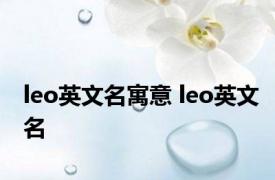 leo英文名寓意 leo英文名 