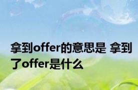 拿到offer的意思是 拿到了offer是什么