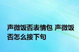 声微饭否表情包 声微饭否怎么接下句